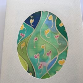 Silk Greeting Cards – Hand painted silk card
