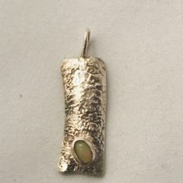Pendant – Sterling Silver reticulated bark and Ethiopian opal