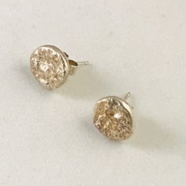 Earring – Sterling silver molten stud