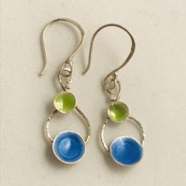 Earring – Sterling silver with enamel domes