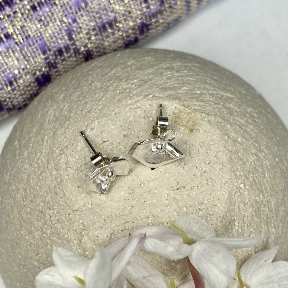 Earrings – Sterling Silver Lily Pad Stud Earrings