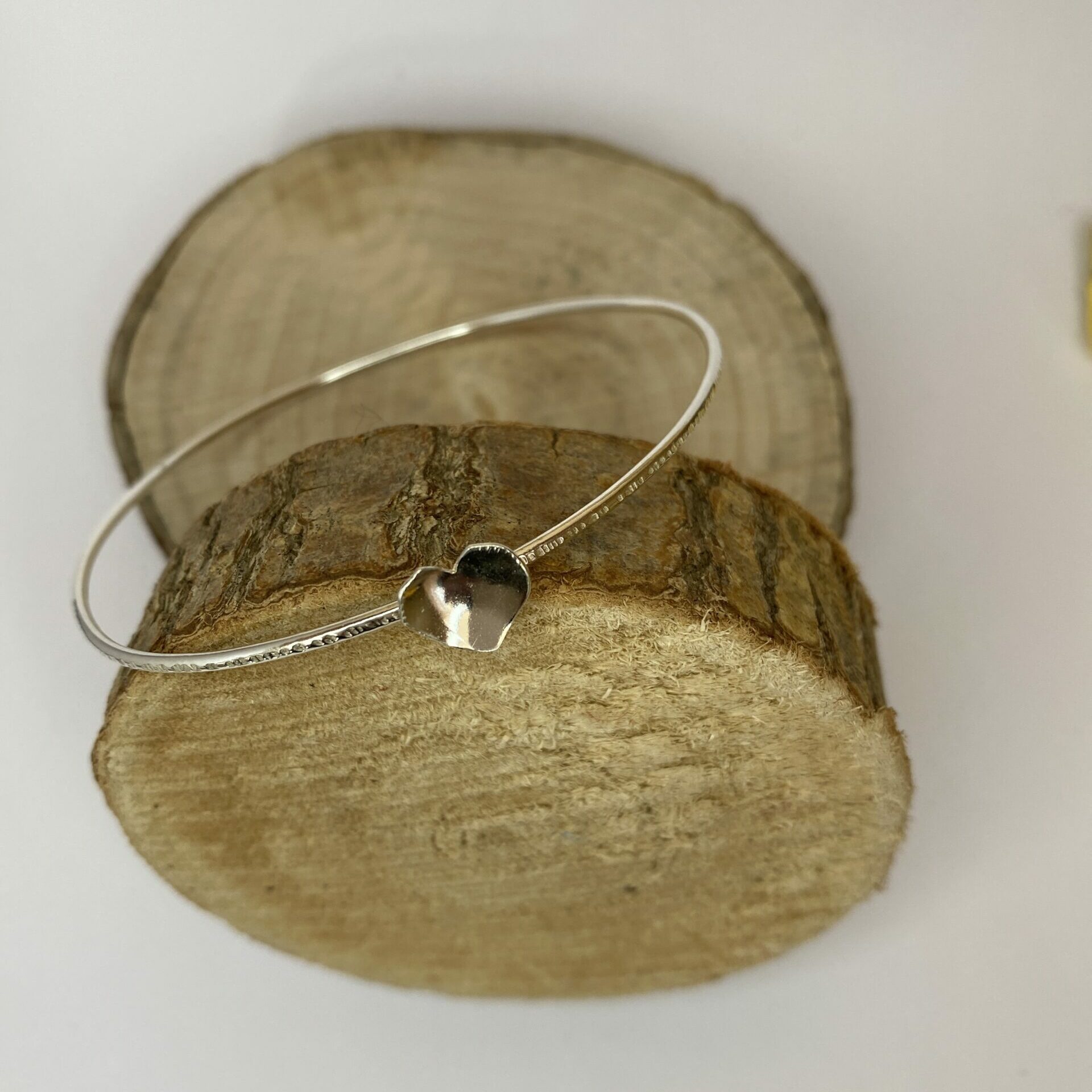 Bangle / Bracelet – Sterling Silver Wire Heart Bracelet