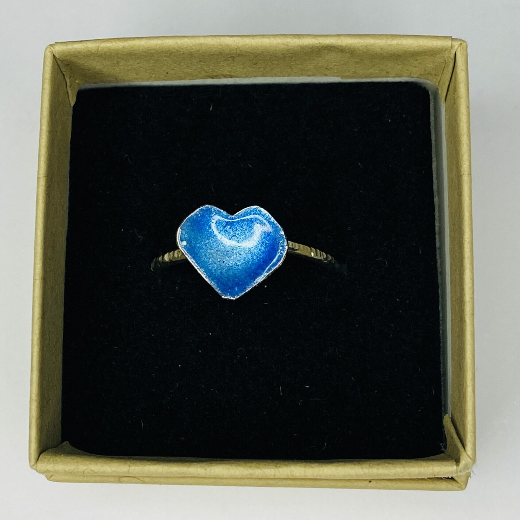 Ring – Sterling silver small domed enamel heart Ring